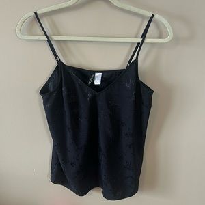 Floral Black Silk Cami
